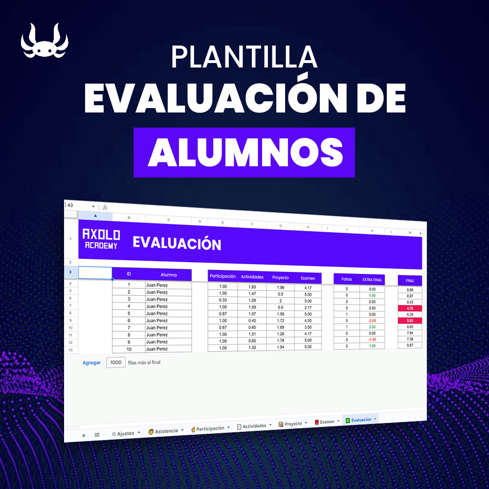 Plantilla: Evaluación de Alumnos (Califica a tus alumnos)
